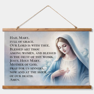 Das Ave Maria Wandteppich Mit Holzrahmen