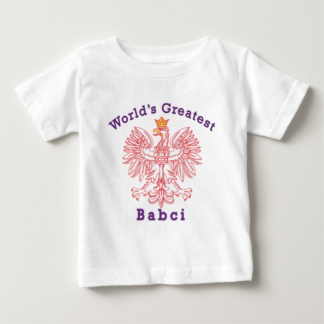 Das Babci der Welt bestster Rot-Adler Baby T-shirt (Vorderseite)