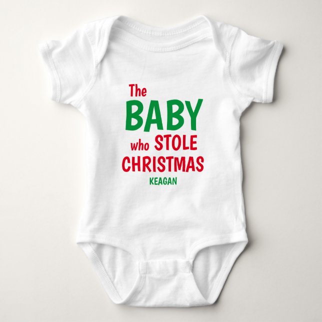 Das Baby, das das Weihnachtsbaby Niedlich gestohle Baby Strampler (Vorderseite)