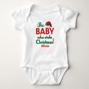Das Baby, das Weihnachten mit Babyname gestohlen h Baby Strampler