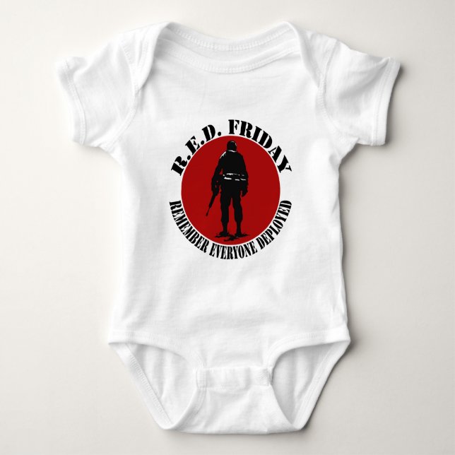 Das Baby der Frauen ROTER patriotischer T-Shirt Baby Strampler (Vorderseite)