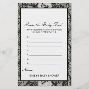 Das Baby Food Baby Shower Game kann man bestellen