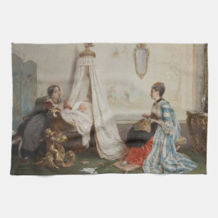 Das Baby schläft (von Gerolamo Induno) Geschirrtuch