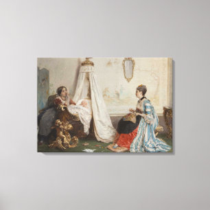 Das Baby schläft (von Gerolamo Induno) Leinwanddruck