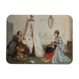 Das Baby schläft (von Gerolamo Induno) Magnet