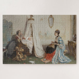 Das Baby schläft (von Gerolamo Induno) Puzzle