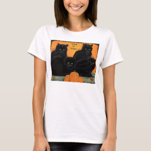Das Baby schwarze Katzen-Halloween-Frauen - T-Shirt