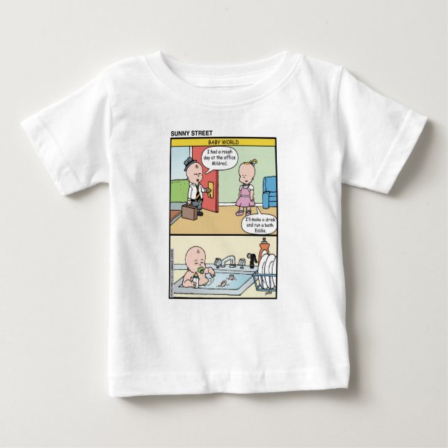 Das Baby-Welt der sonnigen Straße Baby T-shirt (Vorderseite)