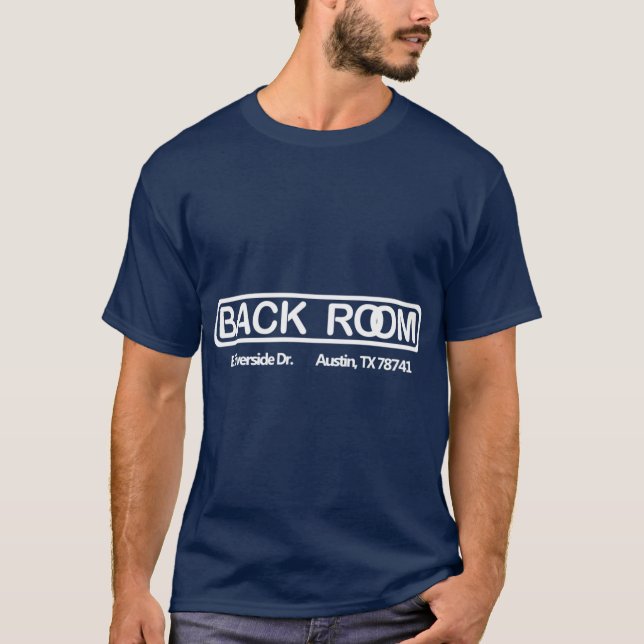 Das Back Room Austin Geschenk T-Shirt (Vorderseite)