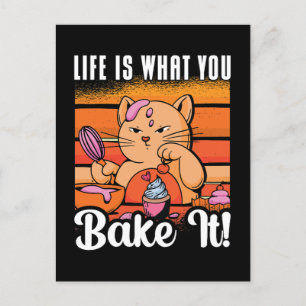 Das Bäckerleben ist das, was man backt, Bäckerei K Feiertagspostkarte