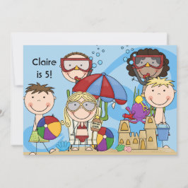 Das Baden am Strand zum Geburtstag Einladung