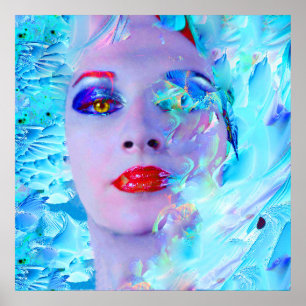 Das Baden in Blau Poster
