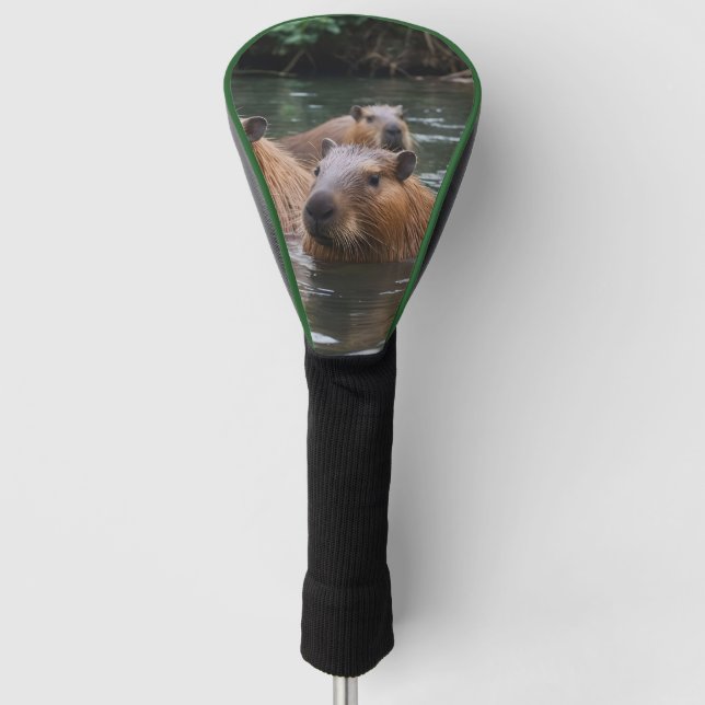 das Baden von Capybaras im Fluss, Golf Headcover (Vorderseite)