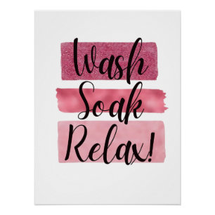 Das Badezimmer ist ein rosa Mädchen Zitat Poster