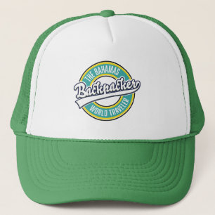 Das Bahamas Backpacker World Traveller Retro Logo. Truckerkappe