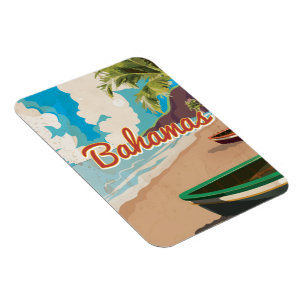 Das Bahamas Vintage Travel Poster. Magnet