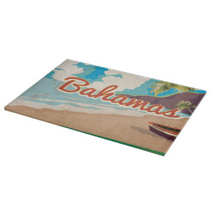 Das Bahamas Vintage Travel Poster. Schneidebrett
