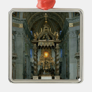 Das Baldacchino, der hohe Altar und der Stuhl Ornament Aus Metall