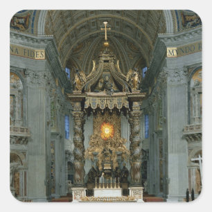 Das Baldacchino, der hohe Altar und der Stuhl Quadratischer Aufkleber
