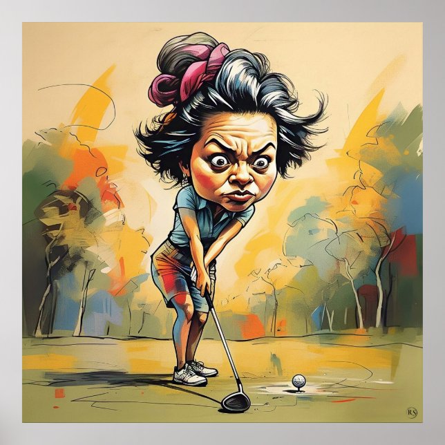 Das Ball angehen - große Golftechnik Poster (Vorne)