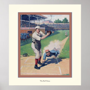 Das Ball-Spiel ~ Vintage Baseball-Plakat Poster