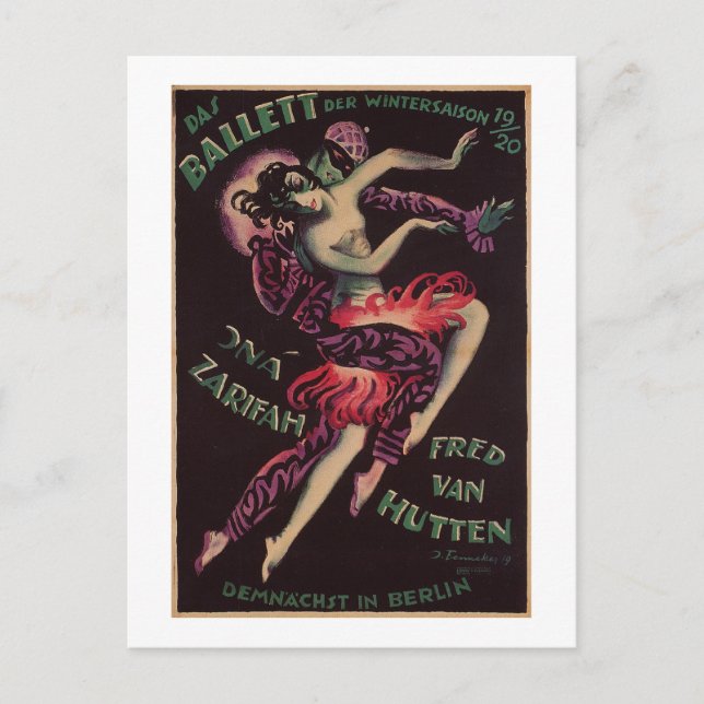 Das Ballett, Josef Fenneker Postkarte (Vorderseite)