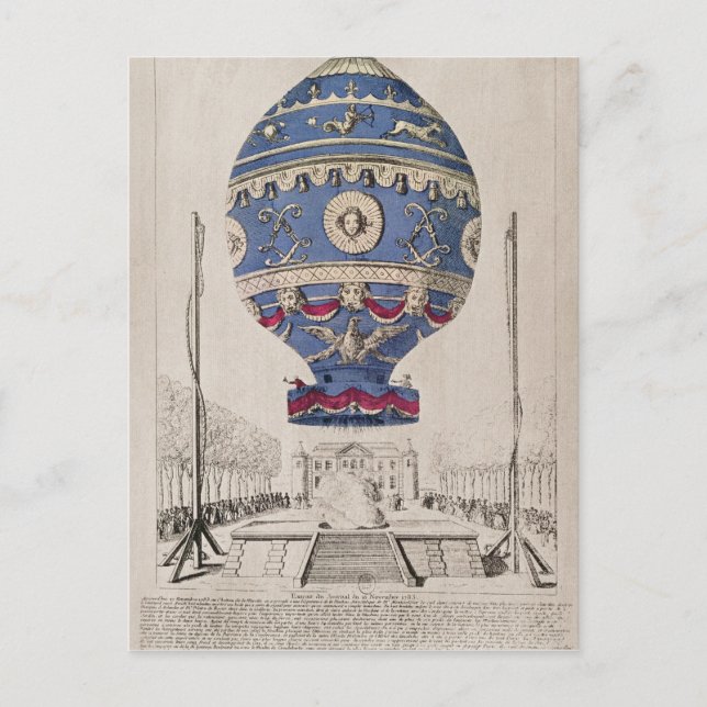 Das Ballonexperiment der Brüder Montgolfier Postkarte (Vorderseite)