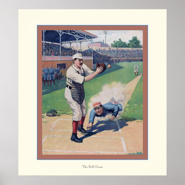 Das Ballspiel ~ Vintages Baseball-Poster Poster (Vorne)