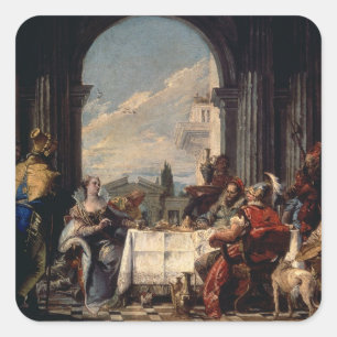 Das Bankett von Anthony und von Kleopatra, c.1744 Quadratischer Aufkleber