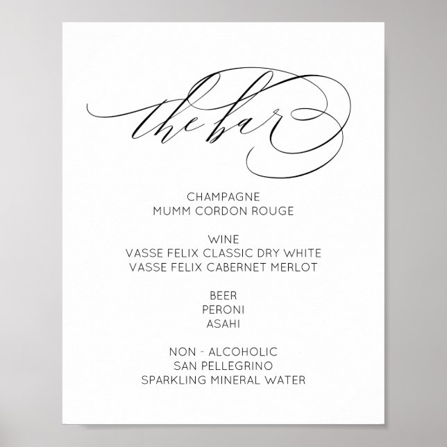 Das Bar Sign ist ein modernes, minimalistisches Ho Poster (Vorne)