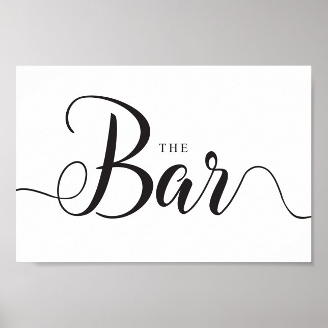 Das Bar-Zeichen. Hochzeiten im Freien Bar Drinks P Poster (Vorne)