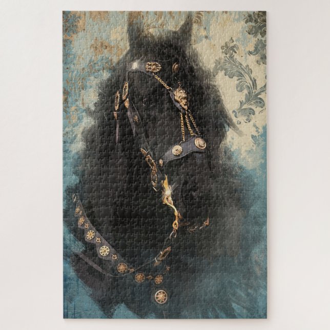 Das Barock Friesian Horse - Puzzle (Vertikal)