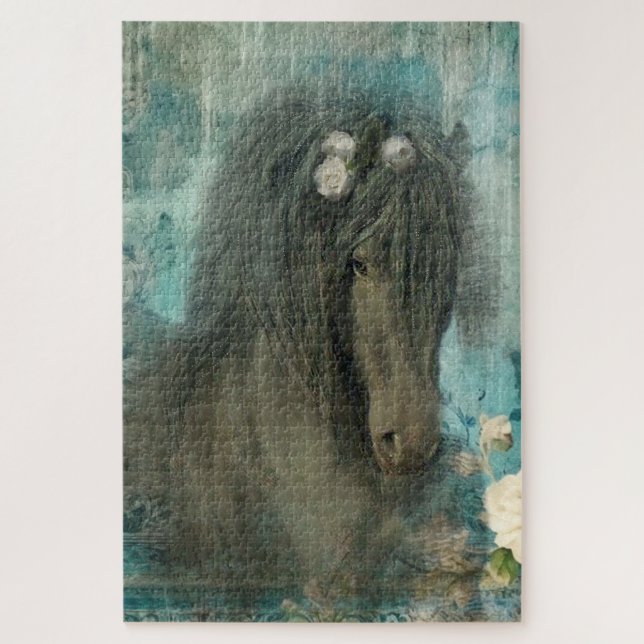 Das Barock Friesian Horse - Puzzle (Vertikal)