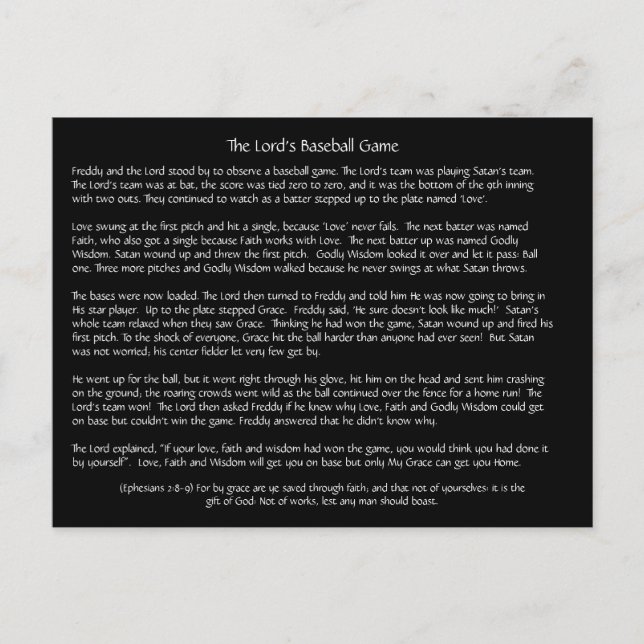 Das Baseballspiel des Herrn - Postkarte (Vorderseite)