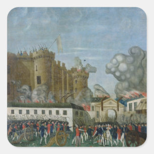 Das Bastille-Gefängnis, 14. Juli 1789 Quadratischer Aufkleber