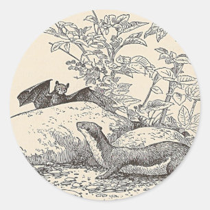 Das Bat und der Mink Runder Aufkleber