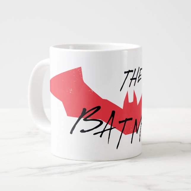 Das Batman-handgeschriebene Bat-Logo Jumbo-Tasse (Vorderseite Links)