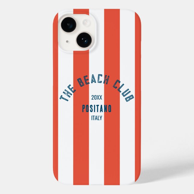 Das Beach Club Wappen Red Cabana Strip Case-Mate iPhone Hülle (Rückseite)