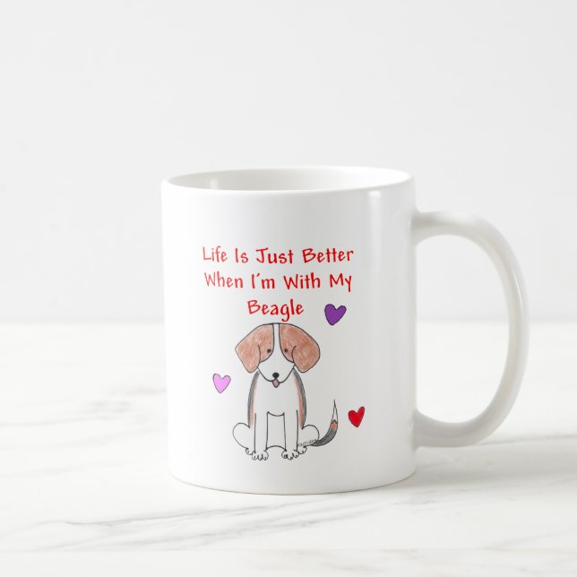 Das Beagle-Leben ist gerade bessere Tasse (Rechts)