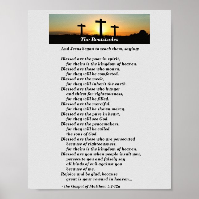 Das Beatitudes-Poster von Jesus Poster (Vorne)