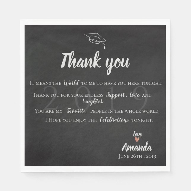 "Das bedeutet für mich die Welt" Abschluss Danke Serviette (Vorderseite)