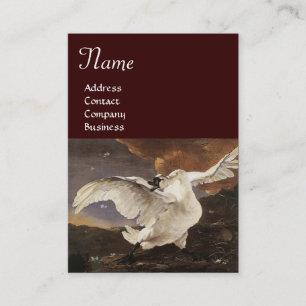 Das bedrohte Swan-Monogramm, braune Perlenpapier Visitenkarte