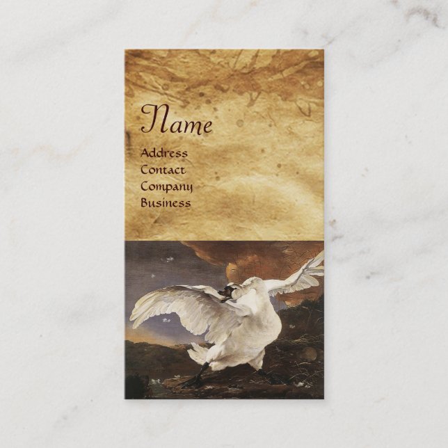 Das bedrohte Swan-Monogramm, Lila Perlenpapier Visitenkarte (Vorderseite)