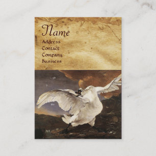 Das bedrohte Swan-Monogramm, Lila Perlenpapier Visitenkarte