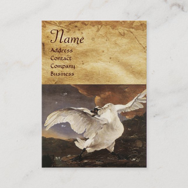 Das bedrohte Swan-Monogramm, Lila Perlenpapier Visitenkarte (Vorderseite)