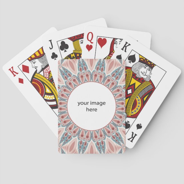 Das beeindruckende moderne Kaleidoskop Mandala Kun Spielkarten (Rückseite)