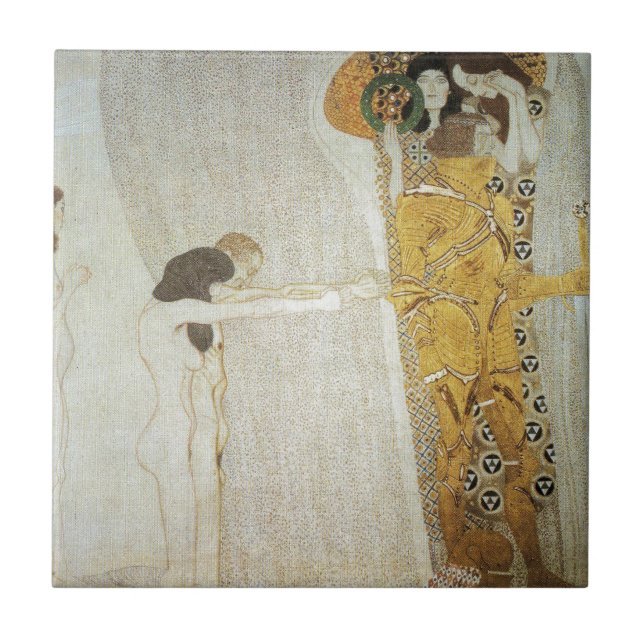 Das Beethoven-Fries: Die Sehnsucht für Glück Fliese (Vorderseite)