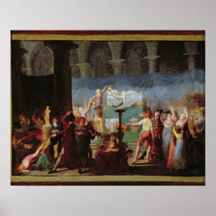 Das Begräbnis von Marat in der alten Kirche Poster