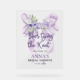 Das Begrüßungszeichen des Knotens und des Brautpar Acrylschild