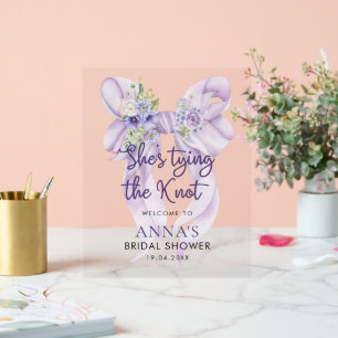 Das Begrüßungszeichen des Knotens und des Brautpar Acrylschild